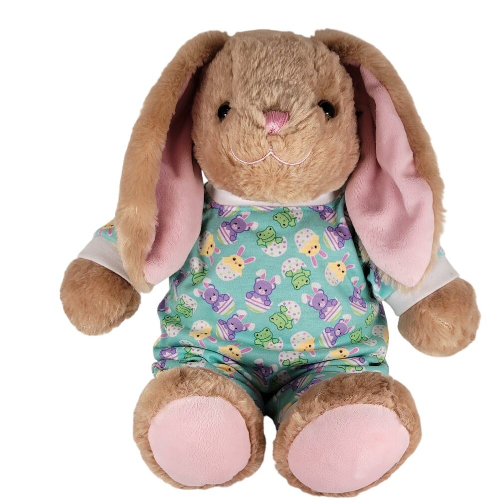 Build-A-Bear Bunny Plush 16” Brown Floppy Ears Pajamas Easter Plushie